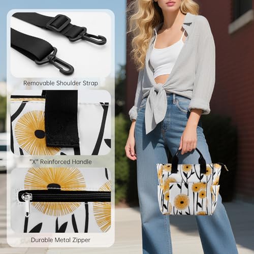 Crossbody Shoulder Bag for Women - Water Resistant Casual Handbag Purse with Multiple Pockets, Adjustable Strap - color: Dandelion