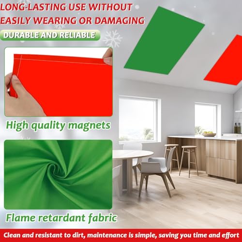 6 Pcs Fluorescent Light Covers with 60 Magnets Decorative for Classroom Ceiling Lights 4 x 2 Feet Magnetic Light Cover Filter Easy Install for Office Hospital Home Ceiling Supplies (Christmas Color) - color: Christmas