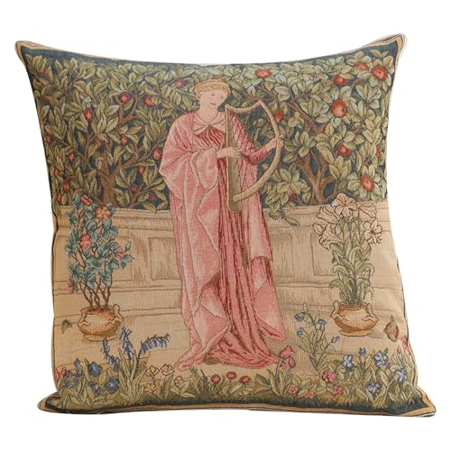 William Morris Menestrel Tapestry Throw Pillow Cover 19 x 19in - color: Menestrel, size: 19" x 19" (Pack of 1)