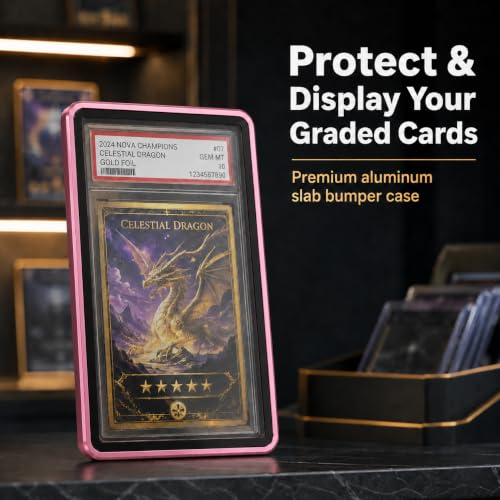 PSA Slab Case, Magnetic 9-Point Lock Display Protector,Magenta - color: Magenta