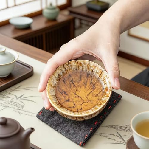 Ceramic Tea Cup, Chinese Kung Fu Tea Set, Japanese Cup, Gift Box Packaging for Birthday, Father's Day, Christmas (5 Color Bowl cup) - color: 5 Color Bowl cup