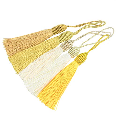 20pcs 6 Inch Silky Tassels with Chinese Knot for DIY Crafts(M-Yellow) - color: Mixed Yellow