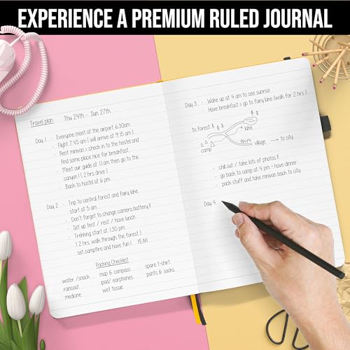 Lined Journal Notebook for writing | Ruled 150 pages, 120gsm Thick Paper with Sticky Notes,pen loop, elastic band, leather hard cover | Scribbles That Matter A5 journals for writing, 5.75x8.2 inches - color: Navy Blue1