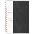 Spiral Notebook-6.10" x 8.19" College Ruled Journal with Inner Pockets and 160 Pages,PU Leather Cover Business Journal, Twin-Wire Binding Notebook Perfect for Office & Home School Supplies - color: 002-Black-1pack, size: A5-160 pages