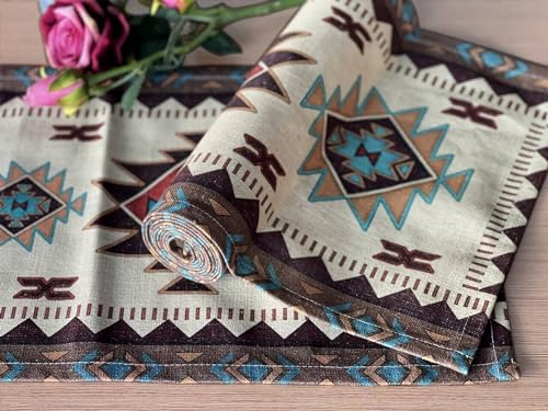 Aztec Southwest Geometric Table Runner 70x13 Inches - color: Aztec