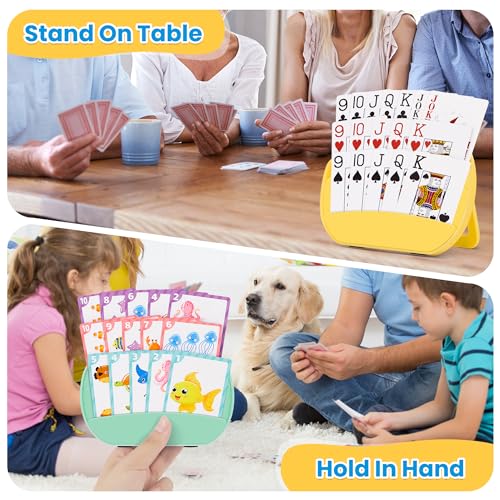 Card Holders for Playing Cards, 2 Pack Playing Card Holder (Green & Yellow) - color: Green & Yellow