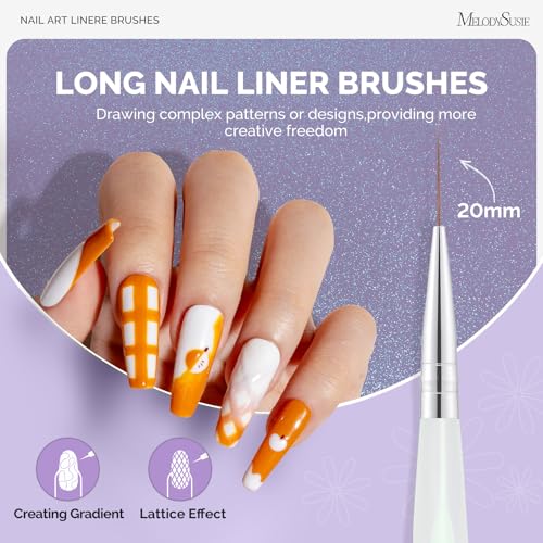 MelodySusie 5Pcs Nail Art Liner Brushes Sizes 5/7/9/11/20mm - size: 5 PCS