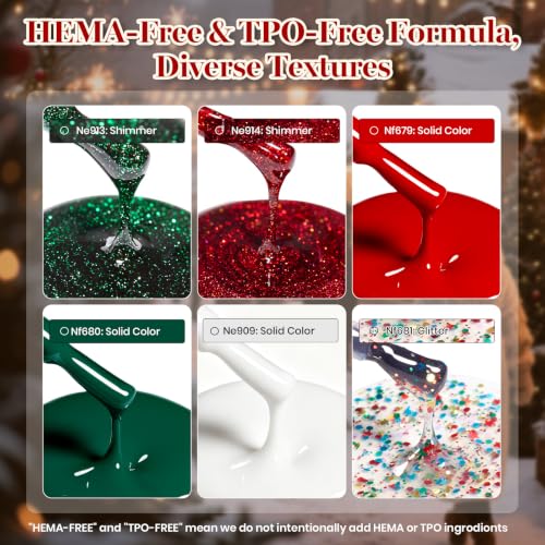 Beetles Christmas Gel Nail Polish Set, Red Green White Glitter - color: A - Christmas Set | Christmas Eif
