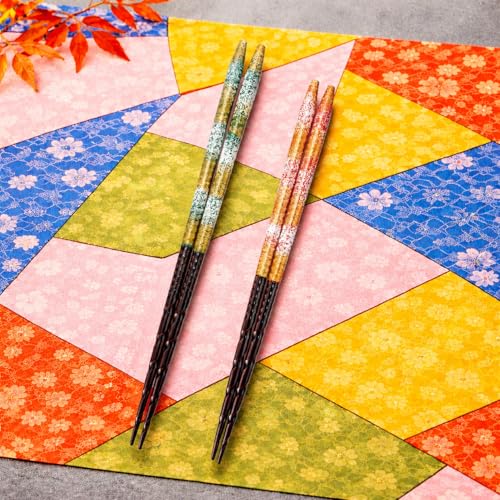 Premium Japanese Chopsticks Set for 2 [Made in Japan] Reusable Wooden Chopsticks with Elegant Iridescent Inlay Traditional Lacquered Finish D (Platinum White 2prs (MK061)) - color: Platinum White 2prs (MK061)