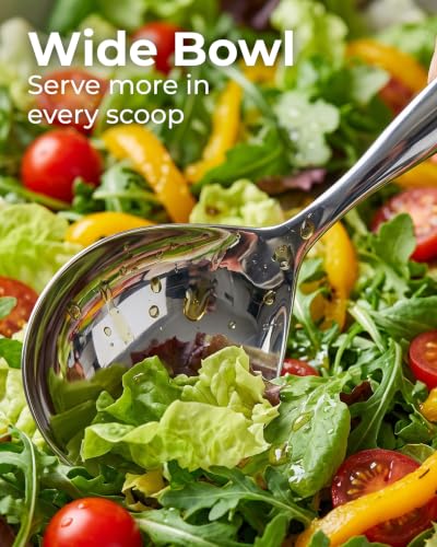 Zulay Kitchen Stainless Steel Serving Spoon - 11.5” Large Cooking & Serving Spoon with Ergonomic Handle - Durable, Rust-Resistant & Dishwasher Safe Kitchen Utensil for Cooking and Buffets - size: Cooking Spoon