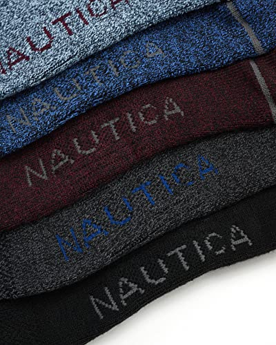 Nautica Mens Crew Socks 5 Pack Moisture Wicking Athletic Work & Dress Socks - color: Multi