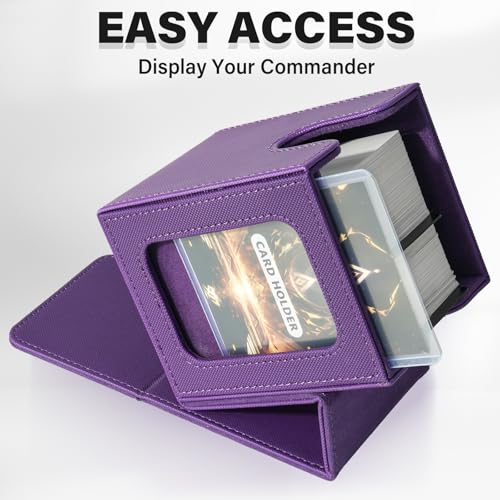 Card Deck Box for MTG Commander, Deck Case Holds 100 Double-Sleeved Cards - color: Purple, size: 1 Box