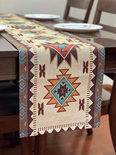 Aztec Southwest Geometric Table Runner 70x13 Inches - color: Aztec