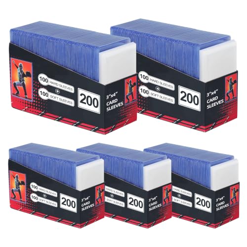 1000 Card Sleeves Hard Plastic, 3"X4"Card Protectors, Baseball Card Sleeves - size: 500 Hard+500 Soft Sleeves
