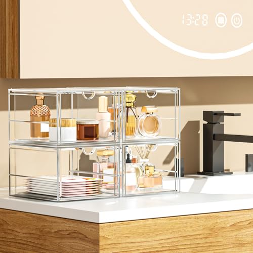 caktraie Acrylic 6-Drawer Office & Makeup Storage Organizer,Desk - size: 6 Drawers