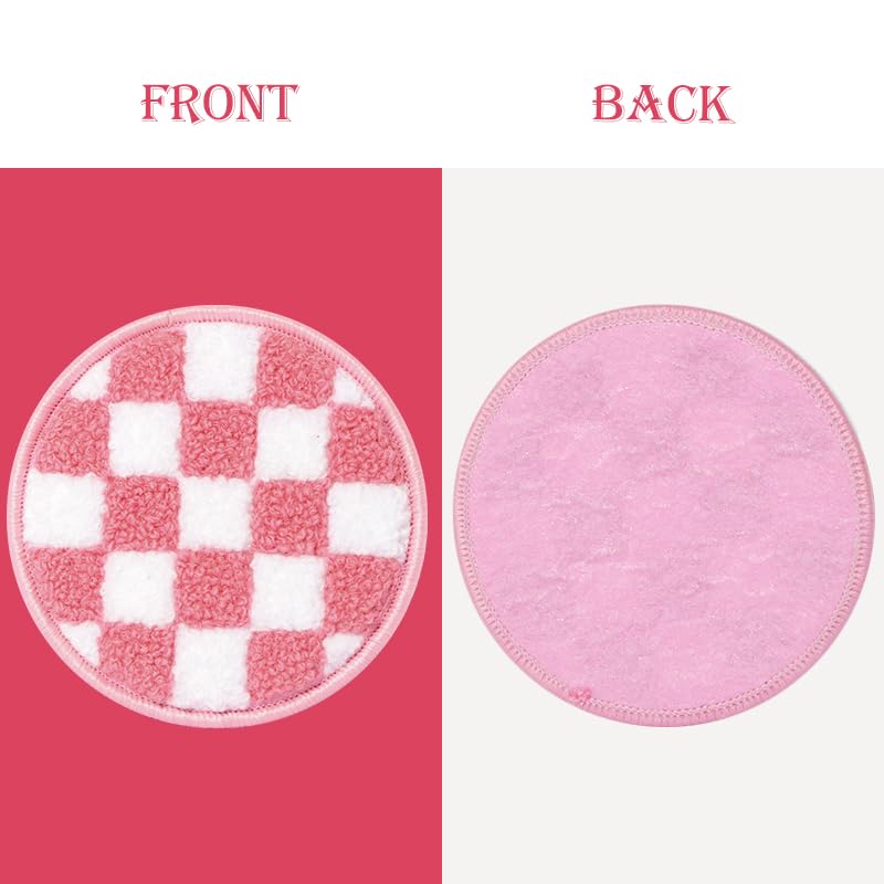 Car Cup Holder Coaster, 2-Pack Drink Coasters for Car Accessories, Car Things Automotive Organization, Desk Use, Men and Women’s Must-Haves, Pink Checkerboard Felt Inserts Gift for Her - color: Light Pink/White