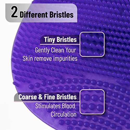 Slick- Silicone Facial Cleansing Brush, 4 Pack, Silicone Face Scrubber Exfoliator - color: Pink\purple\blue