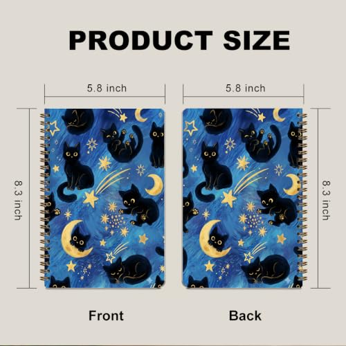 2 Pcs A5 Cute Cat Spiral Notebook, Blue Journaling Notebooks for Work - color: Multicolour 0213