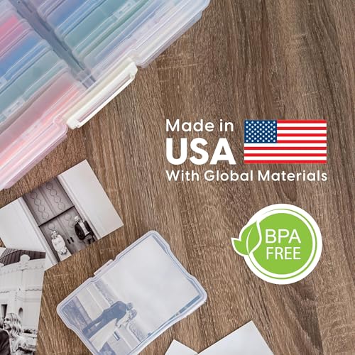 IRIS USA Photo Storage Box |Made in USA| 16 Cases - (2-Pack) - Clear - color: Clear, size: 16 Cases (4x6), style: Handle Box (2 - Pack)