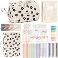 Bible Study Supplies Journaling Annotation Kit w/Bible Cover Case for Women - color: Black Floral