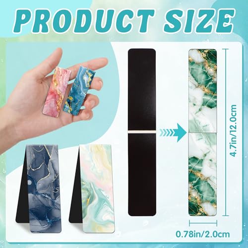 48PCS Magnetic Bookmarks Bulk Magnet Bookmarks Book Lovers Gifts - style: Marble Watercolor