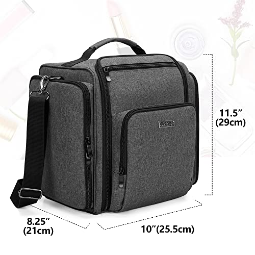 BAFASO Makeup Bag Cosmetic Bag with 4 Inner Removable Pouches, Black - color: Black