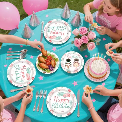 96 Pcs Spa Birthday Party Decorations for Girls, Serves 24 - style: Spa Birthday