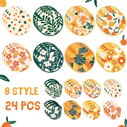 Gejoy 24 Pcs Vibrant Style Foldable Hand Fans Flying Disc 8 Style - color: Vibrant Style
