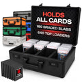 Universal Trading Card Storage Box, 4 Row Black Graded Card Case Slab Case - color: Black, size: 4 Row