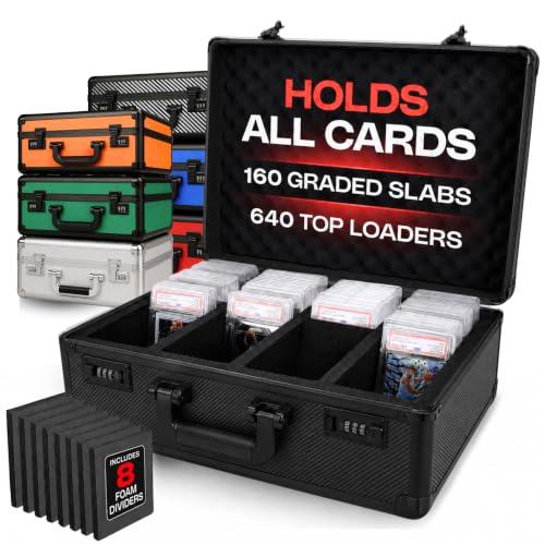 Universal Trading Card Storage Box, 4 Row Black Graded Card Case Slab Case - color: Black, size: 4 Row
