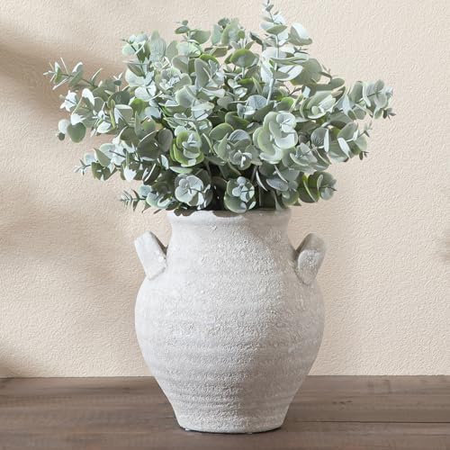 Enra Textured Ceramic Vase, 7.36 Inch Off White Rustic Farmhouse Decor - color: Small Farmhouse Vase