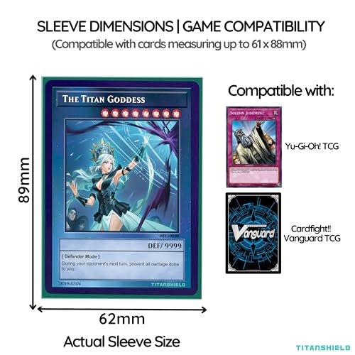 TitanShield Small Japanese Card Sleeves, Green (150 Sleeves) - Fits YuGiOh - color: Green