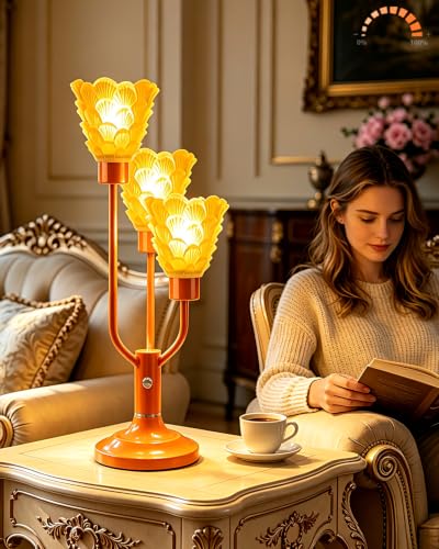 Lightdot Vintage Orange Table Lamp Dimmable Bulbs Included Home Decor Gift - color: 07-Orange-Shell