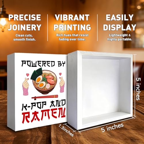 Kpop Ramen Decor, Powered by K-Pop and Ramen Wooden Box Sign Decorations