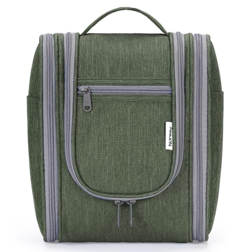 Narwey Hanging Travel Toiletry Bag for Women, Cosmetic Makeup Bag - color: AF-Army Green, size: Medium