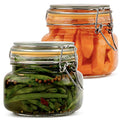 Glass Jars with Airtight Lids 16 oz [Set of 2] - size: 16 oz