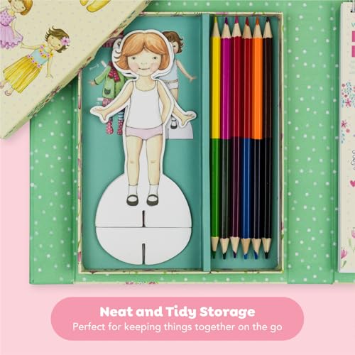 Tiger Tribe: Paper Dolls Kit - Vintage - Design & Dress 2 Paper Dolls, Includes Clothes You Color in, Colored Clothes, Stickers & Colored Pencils