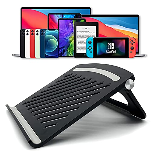 Laptop Stand for Desk Stable Foldable Adjustable Multi-Angle Desktop Holder - color: black