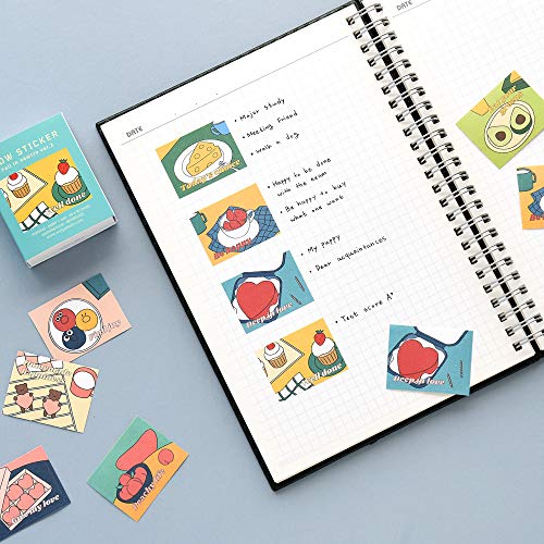 Monolike Wow Sticker Fall in newtro ver.1 + ver.2 Set - Mini Size Cute Stickers, Square Stickers - color: Fall in Newtro Ver.1 + Ver.2