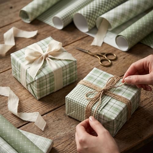 36 Sheets Scrapbook Paper 12x12 In Plaid Patterned Paper (Green) - color: Green