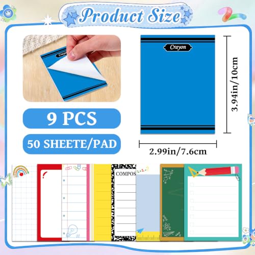 9 Pcs Back to School Gift for Teacher Sticky Notes - style: Back To School