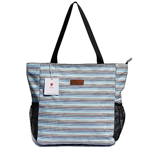 ESVAN Original Floral Water Resistant Large Tote Bag Shoulder Bag for Gym Beach Travel Daily Bags Upgraded - color: [C] a