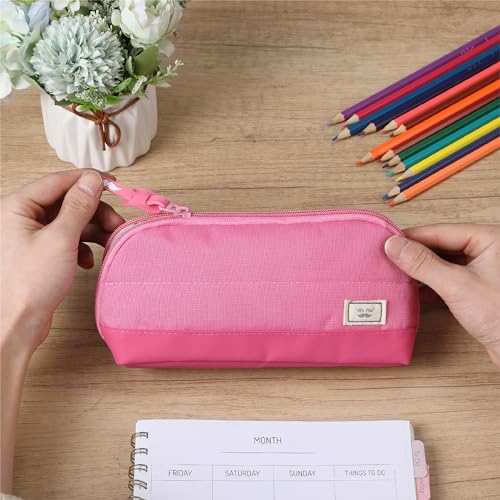 Mr. Pen- Wide-Opening Pencil Case, Triangle Design - color: Pink