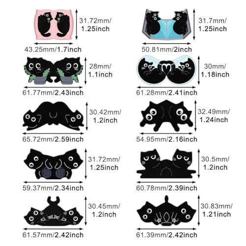 10pcs Magnetic Bookmarks,Cute Black Cat Bookmark Magnetic Bookmarks for Reading Women Men Teacher,Personalized Magnet Bookmark Clips Bookish Gift for Book Lovers,Page Markers