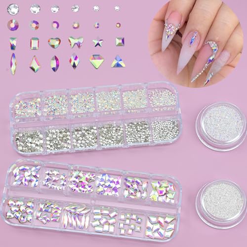 Nail Art Rhinestones Charms AB Crystals for Women Nail Design - color: Colorful-05