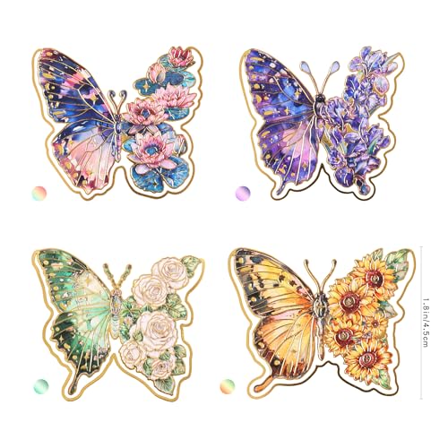 4 Pieces Metal Butterfly Bookmarks, Golden Clips Bookmark Oil Painting Theme Book Mark Bookmarks for Book Lovers Women Writers Readers Children Teens - color: Clip Design