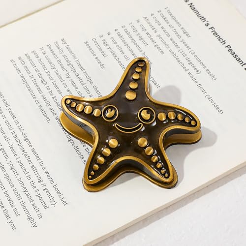 Vintage Ocean Bookmark Clip, 4 Color Starfish Shell Octopus for Book Lovers - color: Starfish Style a