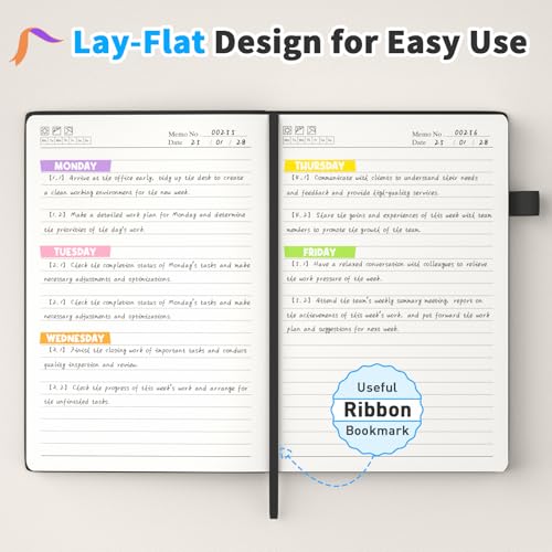 Oucaru 4 Pack A5 Lined Journal Notebook, 180 Pages 100 GSM Paper for Travel - color: 4 Classic Colors, size: 4 Pack