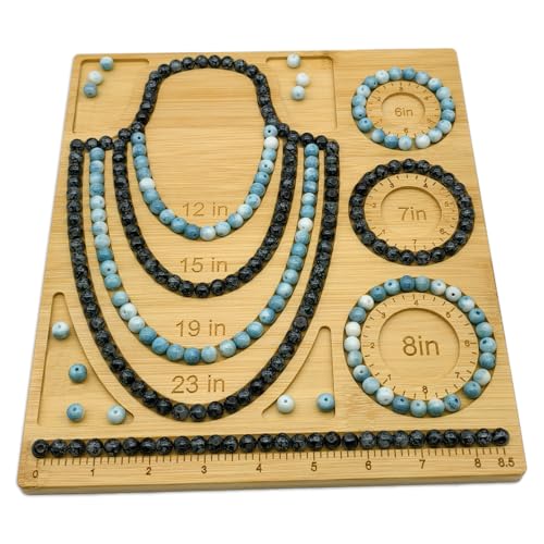 Petoysoso Bead Boards for Jewelry Making, Bamboo Beading Board for Bracelet & Necklace, Jewelry Making Supplies,Bead Tray Supplies - size: Necklace & Bracelet-M