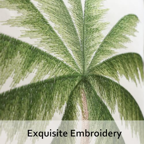 18x18 Palm Tree Embroidered Throw Pillow Covers Pack of 2 Green - color: Green Tropical Palm Tree
